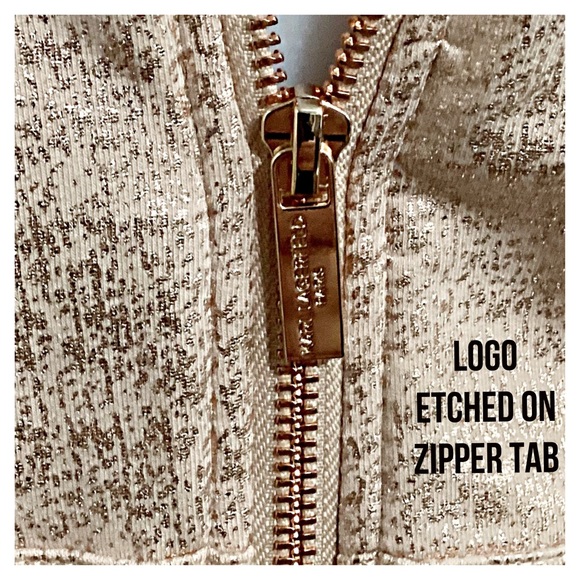 NWOT, KARL LAGERFELD PARIS, Matching Champagne Metallic Jogger Suit Set. - Picture 9 of 10